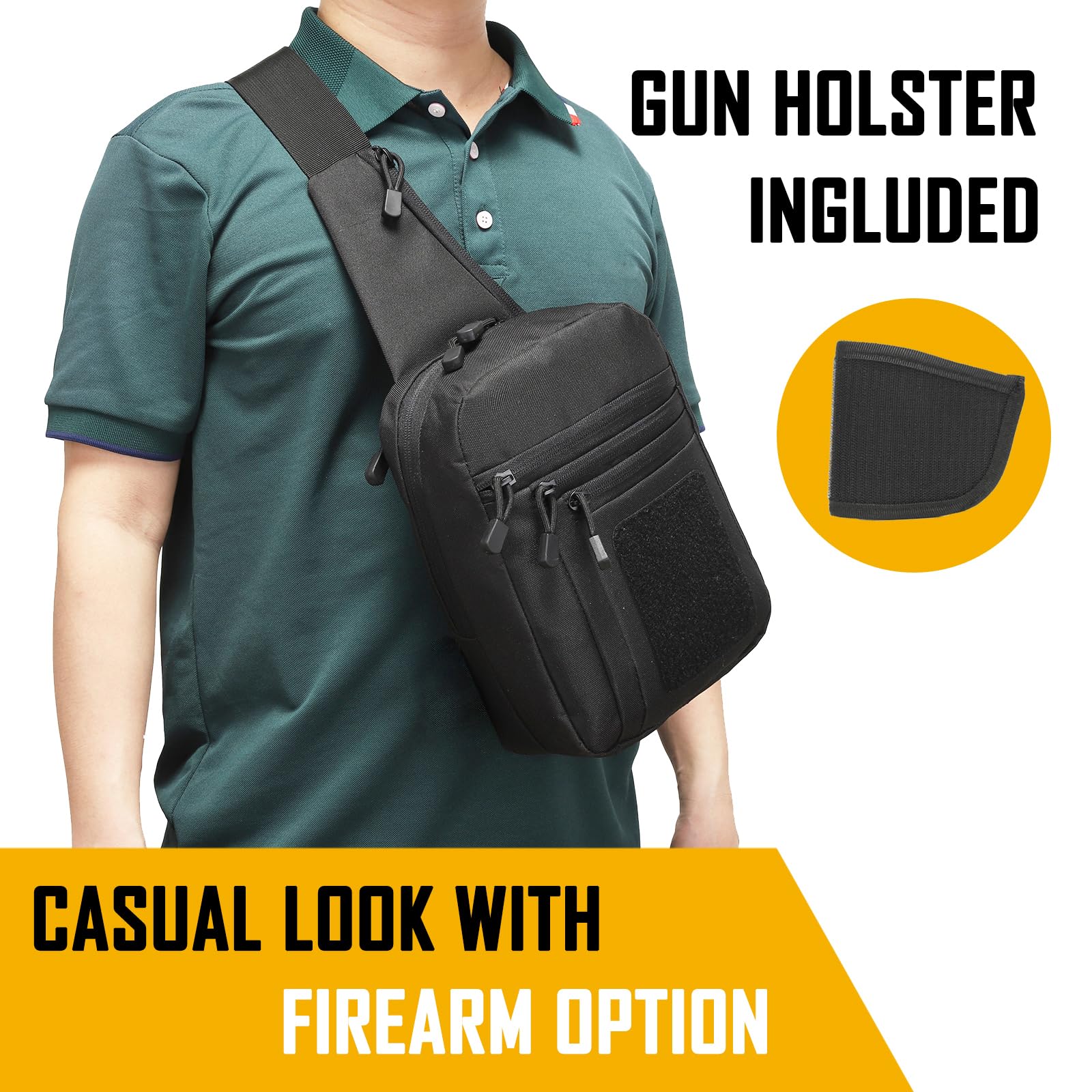 Edc Carry Fanny Pack - Concealed Carry Crossbody Bag for Men,